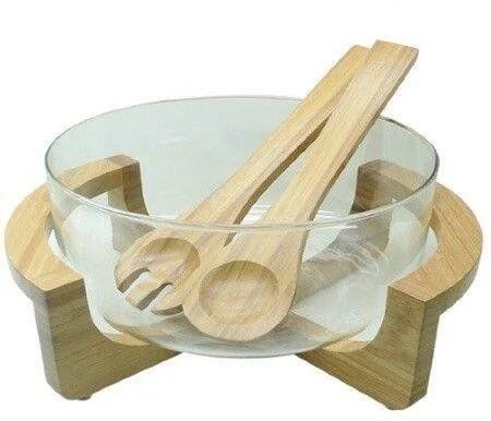 Mixing Glass Bowl with Wooden Servers