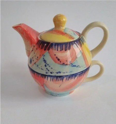 Multicolor Ceramic Soup Mug with Kettle