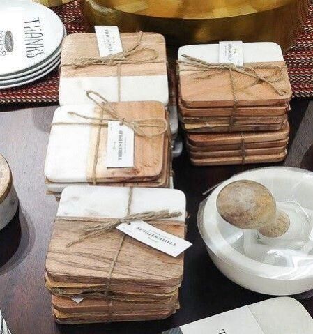 Wooden and Marble Square Coasters