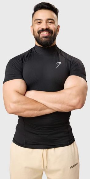 High Neck Compression Mens T-shirt