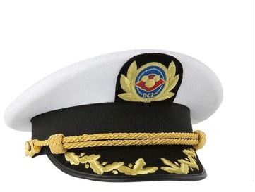 Asian White Wheat Embroidered Military Cap