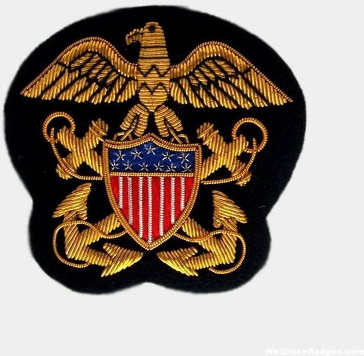 Navy Officer’s Crest Bullion Wire Blazer Patches