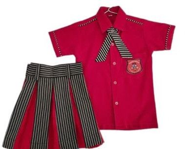 Polyester, Cotton Girls Kids School Uniforms