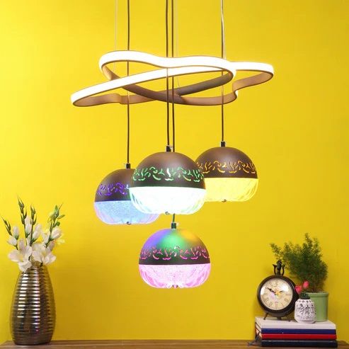 Brown Metal Hanging Light