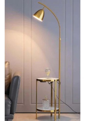 Metal Floor Lamp with Table