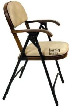 Kernig Krafts Powder-coated Hobart Metal Wooden Frame Folding Chair