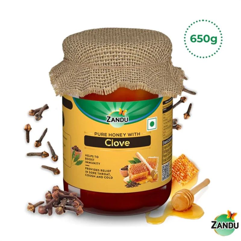 100% Pure Honey with Clove | For Immunity, Cough &AMP;AMP; Cold (650g)