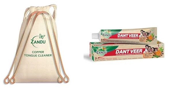 Ayurvedic Toothpaste with Copper Tongue Cleaner