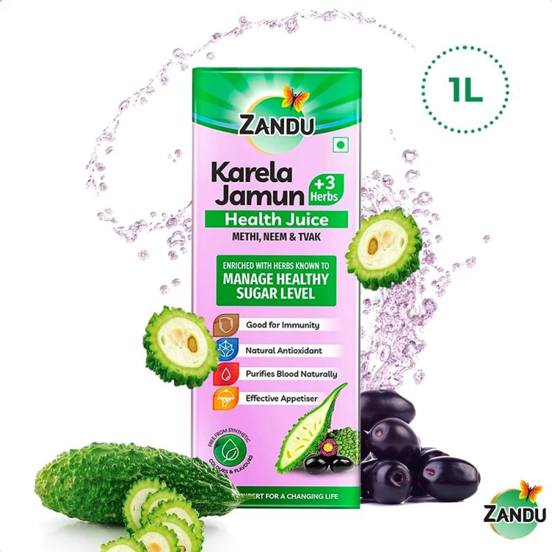 Zandu Karela Jamun Juice for Blood Sugar Management (1 Litre)