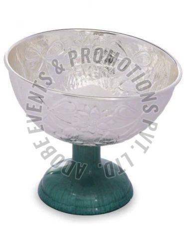 10 Inch Silver Plated Round Brass Bowl