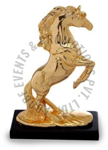 15 Inch Gold Plated Horse Statue