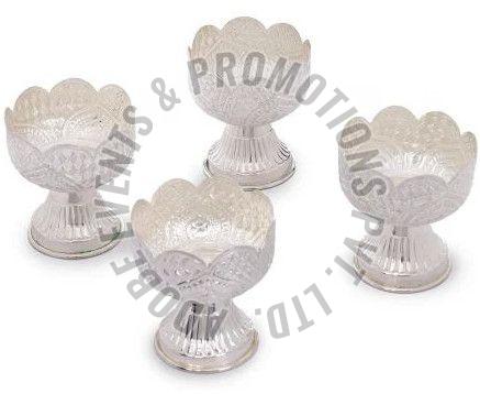 5 Inch Silver Plated Brass Bowl Set