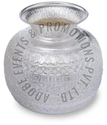 9 Inch Silver Plated Kalash, Shape : Round