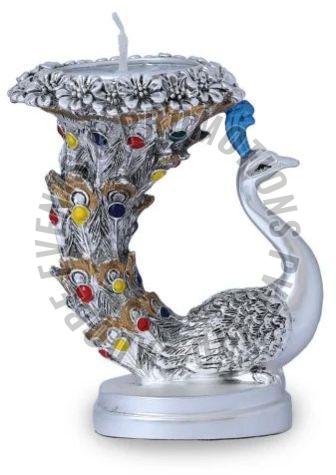 Decorative Resin Peacock Candle Holder, Color : Multicolor