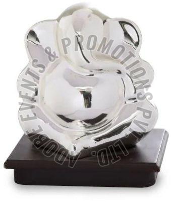 Resin Decorative Silver Plated Ganesha Statue Modern