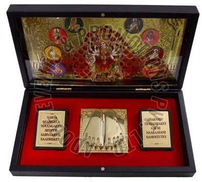 Gold Plated Durga Mata Charan Paduka