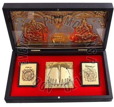 Gold Plated Laxmi Kuber Charan Paduka