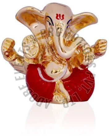 Gold Plated Left Trunk Ganesha Statue