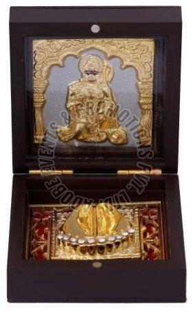 Gold Plated Wooden Hanuman Ji Charan Paduka