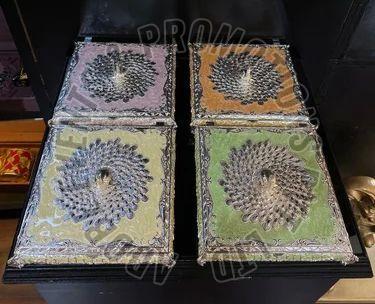 Multicolor Silver Plated Peacock Dry Fruit Box