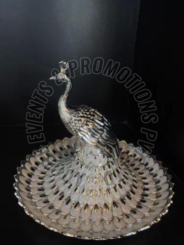 Silver Plated Peacock Platter