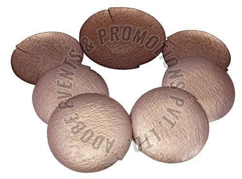 Round Golden Wooden Platter Set