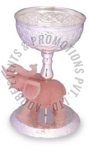 Silver Plated Elephant with Bowl