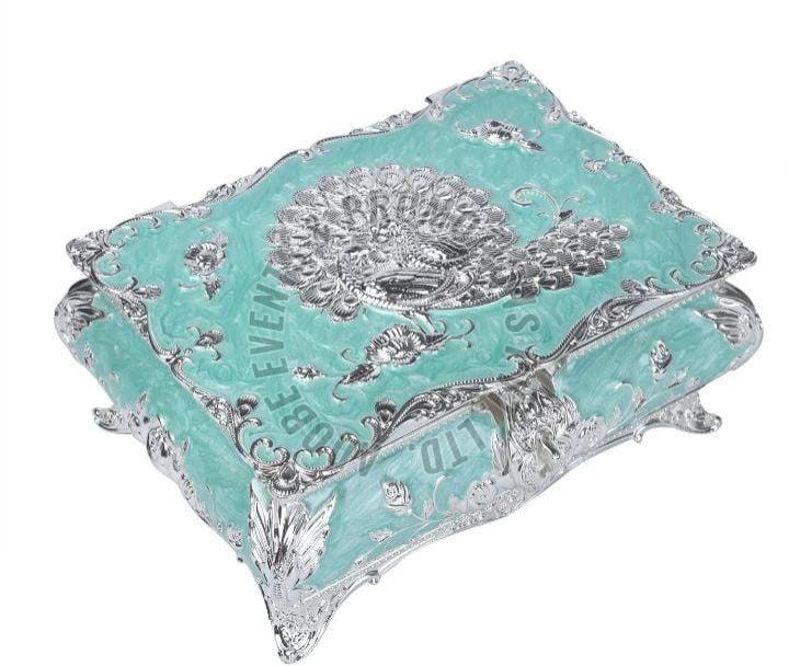 Silver Plated Enamel Jewellery Box