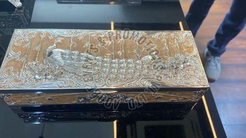 Silver Plated Enamel Rectangle Dry Fruit Box