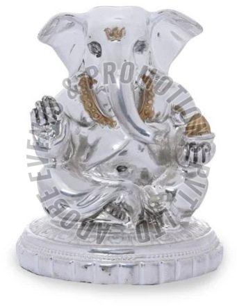 Silver Plated Fiber Modak Ganesha Statue, Packaging Type : Box