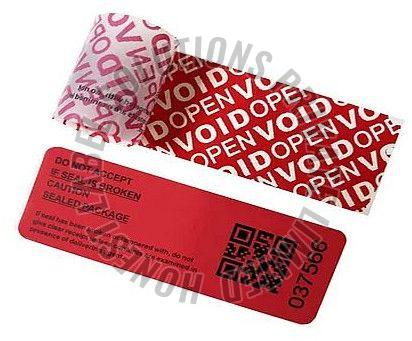 Polyester Secure Void Label, Color : Red for Tamper-evident Protection