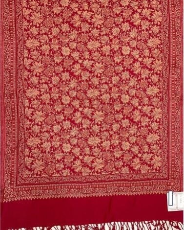 Deep Red Viscose Ladies Woolen Designer Stole