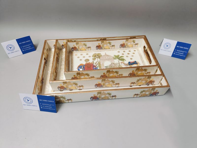 mdf printed tray set