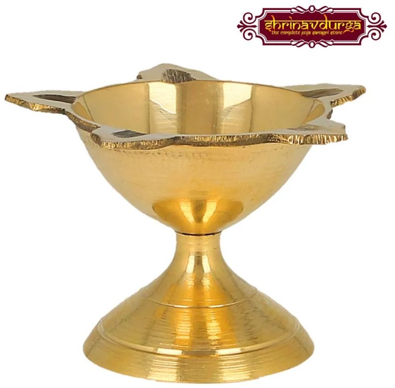 5 Mukhi Brass Diya with Stand
