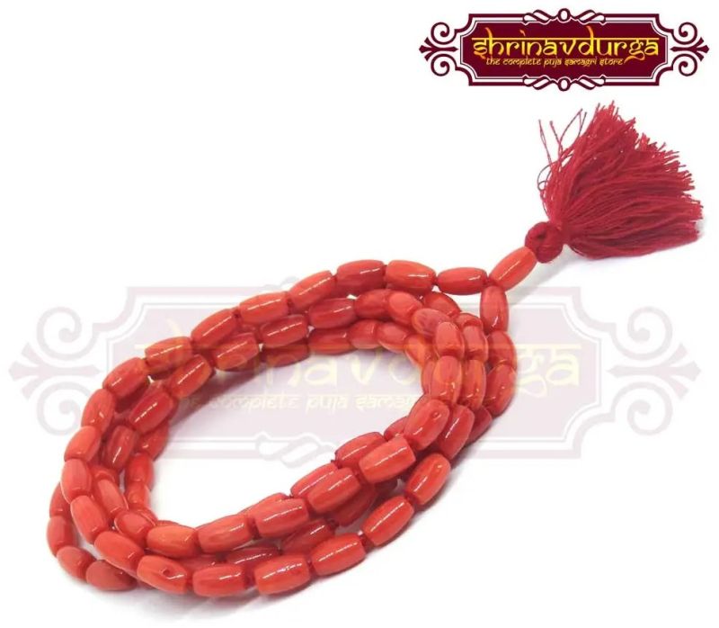 Red Coral Moonga Mala