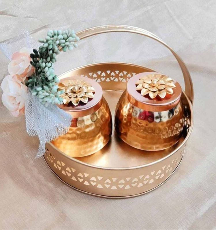 Copper Plated Dry Fruit Tray Set