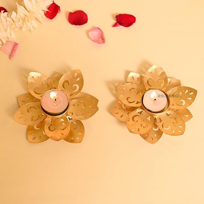 Flower Metal T Light Candle Holder