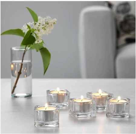 Glass Tea Light Candle Holder Set