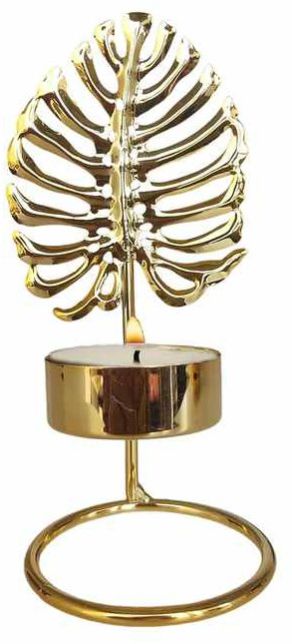 Glass Metal Tea Light Candle Holder Set