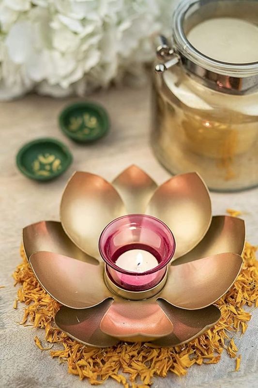 Golden Flower Tea Light Holders