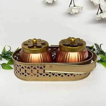 Coated Metal Gold Dry Fruit Container Basket, Color : Bronze