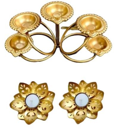 Metal T Light Candle Holder Set