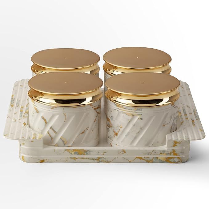 White Air Tight Dry Fruit Container Tray Set