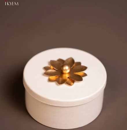 White Metal Dry Fruit Container