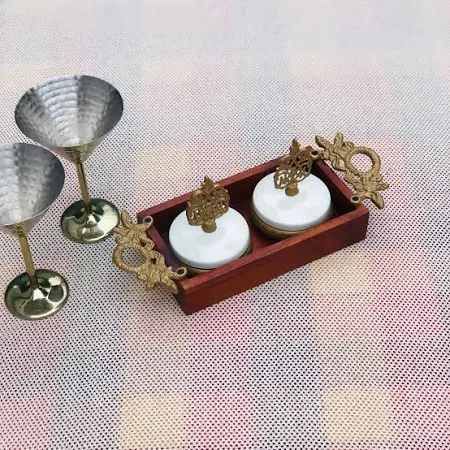 Wooden Dry Fruit Jar Tray Set