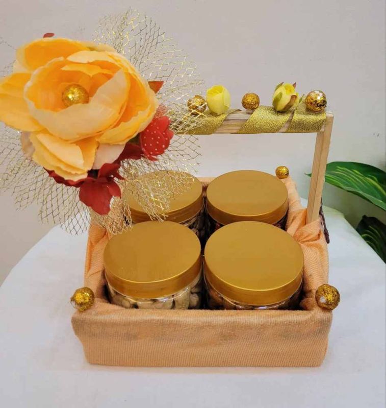 Wooden Dy Fruit Tray Jar Set