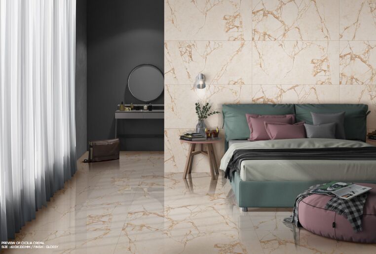 Cicilia Crema Glossy Vitrified Tiles