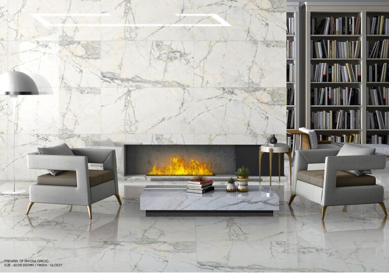 Rmosa Grigio Glossy Vitrified Tiles