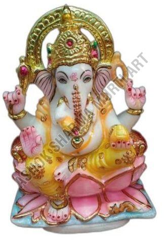 Polished Ganpati Marble Statue