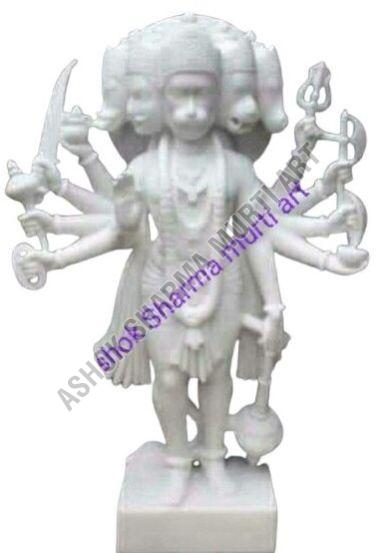 Pure White Marble Panchmukhi Hanuman Ji Statues